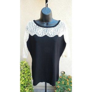 COLDWATER CREEK Cyrus Woman’s Black & Lace Top